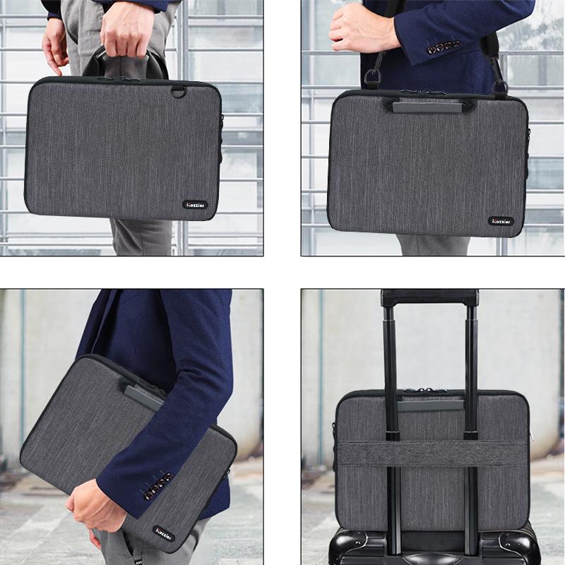 ICozzier 17.3 15 Inch Tay Cầm Cặp Laptop Túi Sứ Giả Mang Laptop Túi Bảo Vệ Có Dây Đeo Vai
