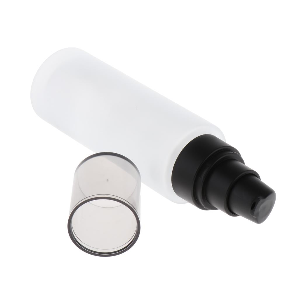 2pcs Leakproof Glass Pump Bottle for Face Cream Toiletries Lotion Container
