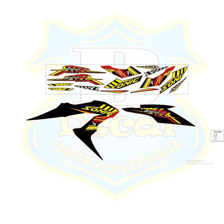 Tem rời dành cho sonic 150 sọc vàng đen