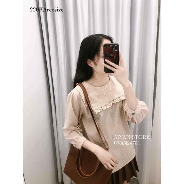 ÁO CÁT LỤA CỔ REN BÈO 2 MÀU