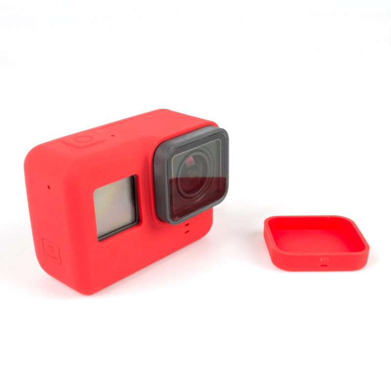 Đối với các phụ kiện Go Pro Phụ kiện Máy ảnh hành động Vỏ bảo vệ Silicone Case Lens Lens nắp nắp cho GoPro Hero 5 6 7 Máy ảnh anh hùng đen