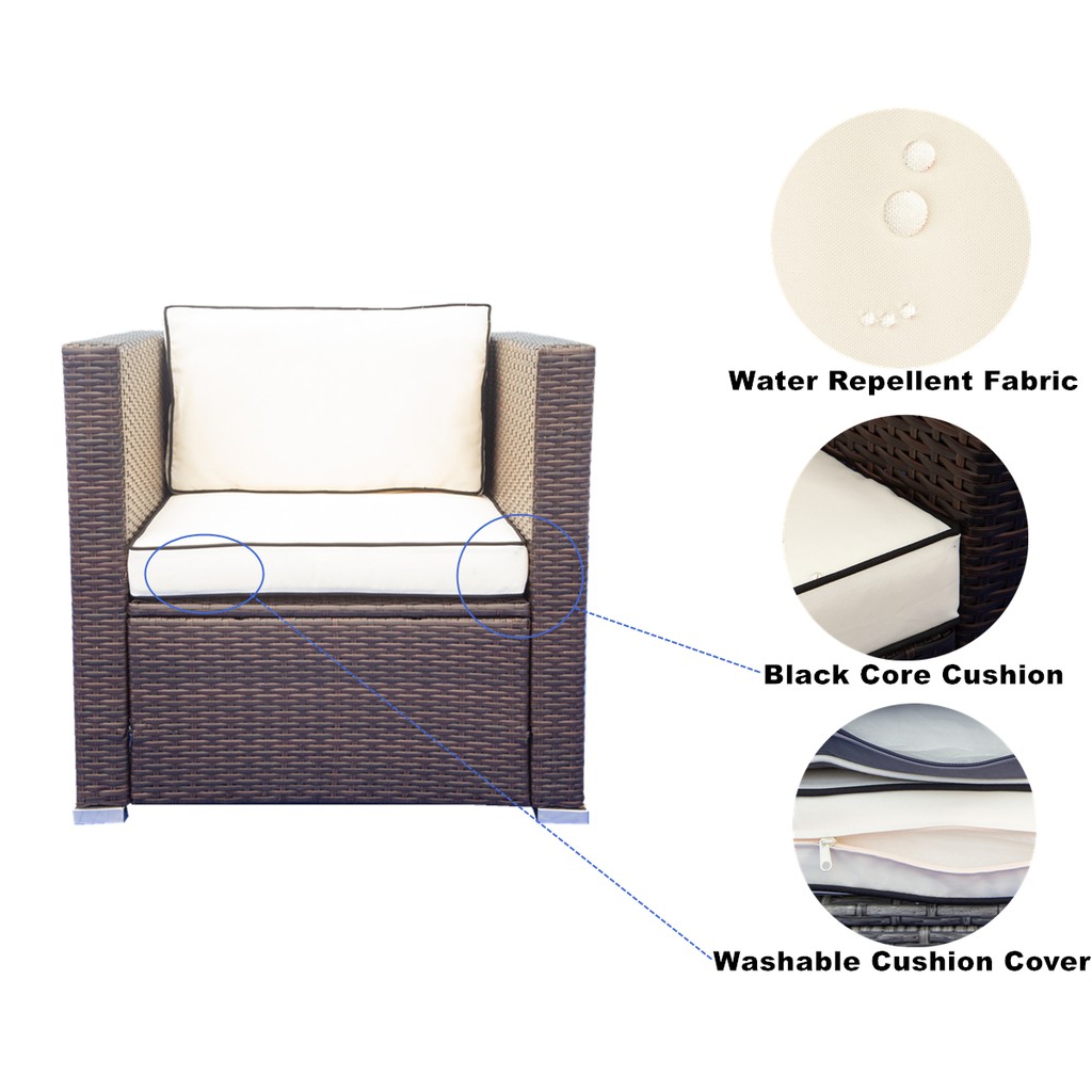WEGO GHẾ SOFA MÂY NHỰA NGOÀI TRỜI/ GHẾ SOFA SÂN VƯỜN// Outdoor Furniture Rattan Sofa Chair Outdoor Sofa Garden Chair