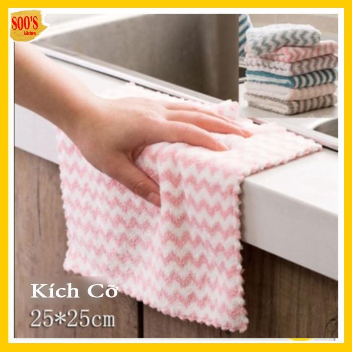 Khăn lau tay ️ Khăn lau bếp đa năng 2 mặt Siêu Thấm Nước, Mềm Mịn, Hút Ẩm Tốt, Kháng Khuẩn