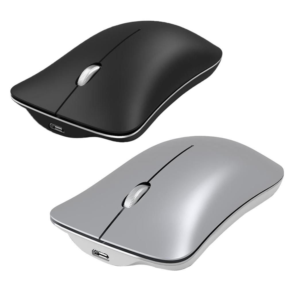 2.4G Rechargeable Wireless Mouse W/ USB Receiver Fashion Metal Office Mice