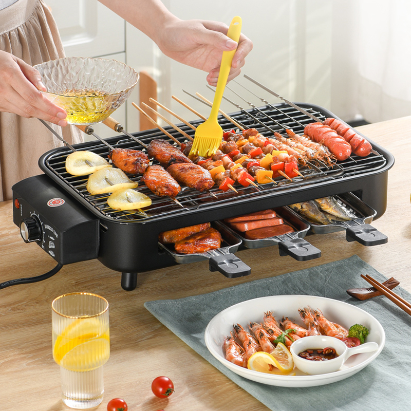 Bếp nướng điện BBQ, Bếp nướng điên không khói có vỉ nướng chống dính công suất 1800W