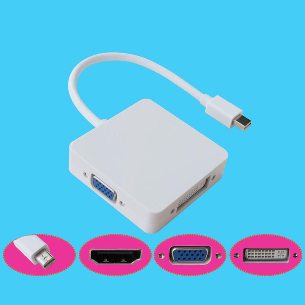 3 In 1 Mini DP To HDMI DVI VGA Adapter Converter Cable For MacBook