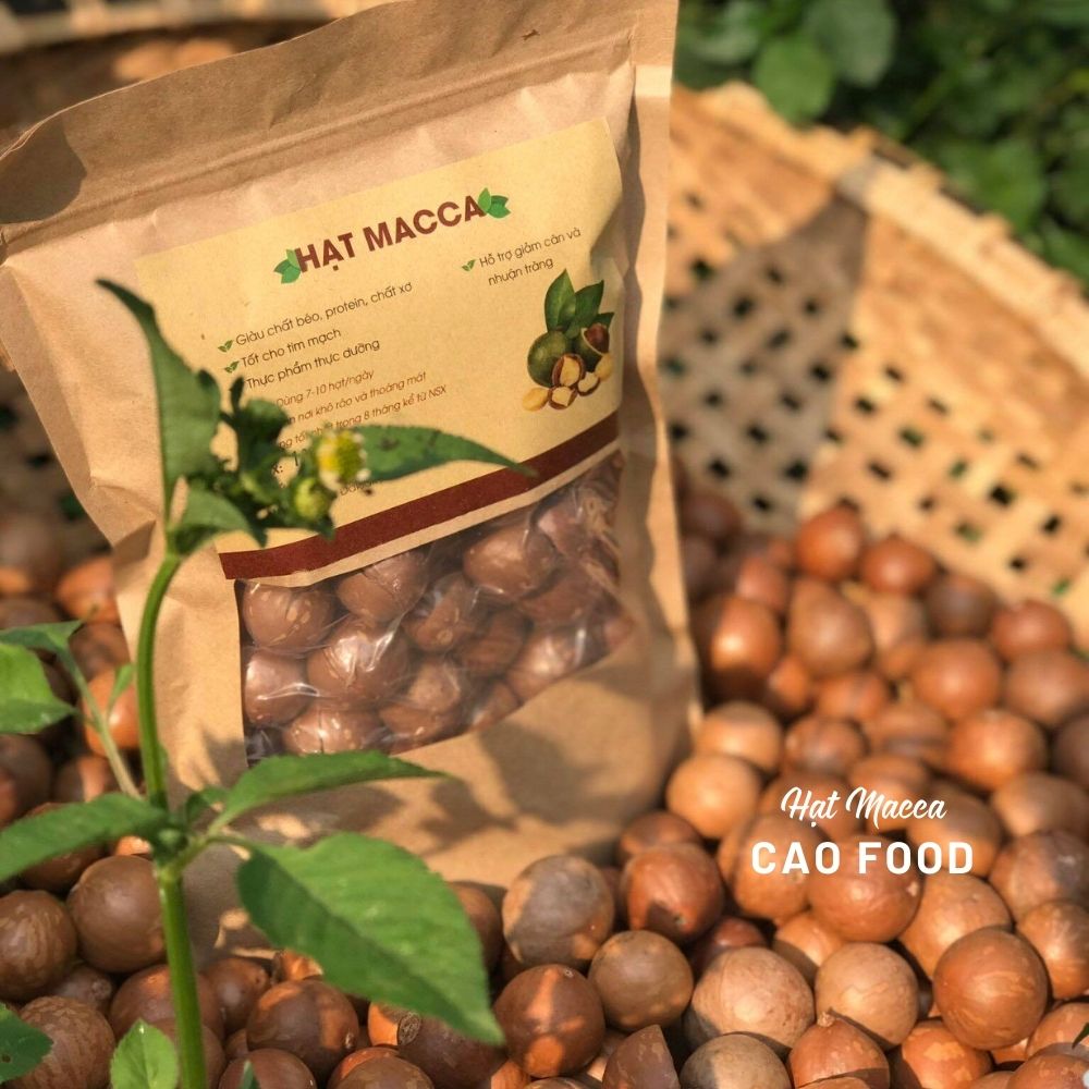 Hạt Macca Đaklak CAO Food loại 1 to tròn tự nhiên, ngọt bùi từng hạt - có kèm khui mở