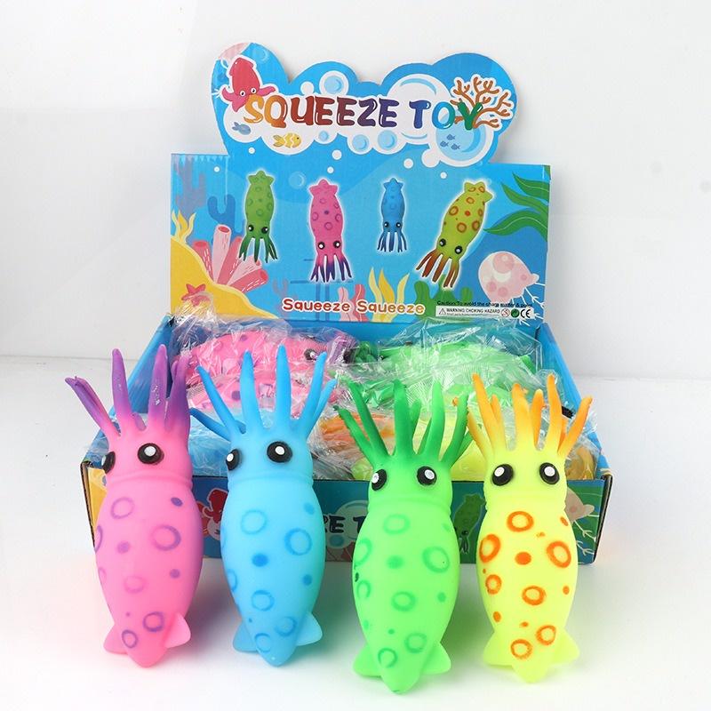 Squishy Mochi hình CON BẠCH TUỘC 2 MẮT mềm mịn dễ thương chân thực giảm stress co dãn đàn hồi ngộ nghĩnh bóp giải trí
