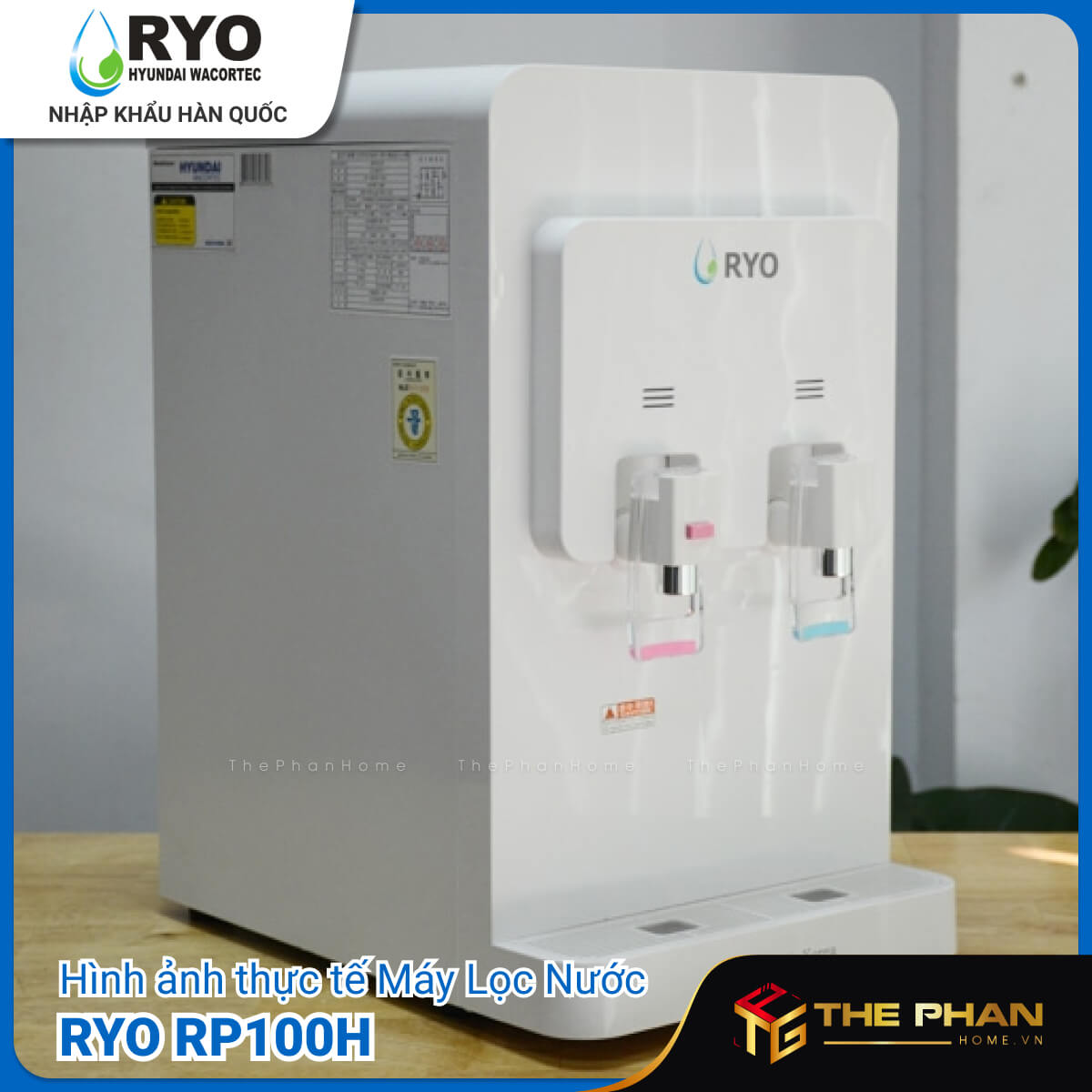 [MIỄN PHÍ LẮP ĐẶT] Máy Lọc Nước Nóng Lạnh Để Bàn RYO Hyundai Wacortec Hàn Quốc - RP100H, Công nghệ UF 4 Cấp lọc, Tiết kiệm điện, Giữ được khoáng chất - Hàng Chính Hãng