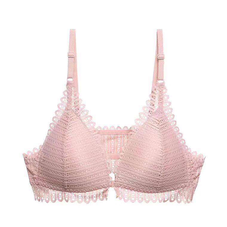 Bộ Quần Áo Lót Ren Mút Mỏng Áo Cài Trước Siêu Sexy