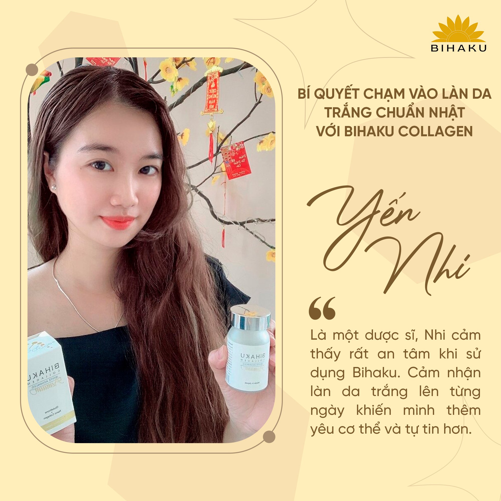 Bộ đôi chống nắng dưỡng trắng da PREMIUM COLLAGEN hộp 30v và BIHAKU SUNSCREEN CARE SPF50+ PA++++ tuýp 35ml giúp hạn chế vấn đề cháy nắng và dưỡng trắng chống lão hóa