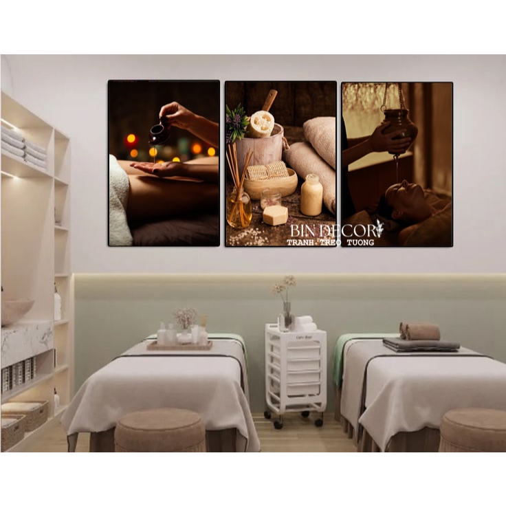 (ẢNH THẬT) Tranh treo tường spa gội đầu dưỡng sinh 5 trang trí decor tiệm thư giãn