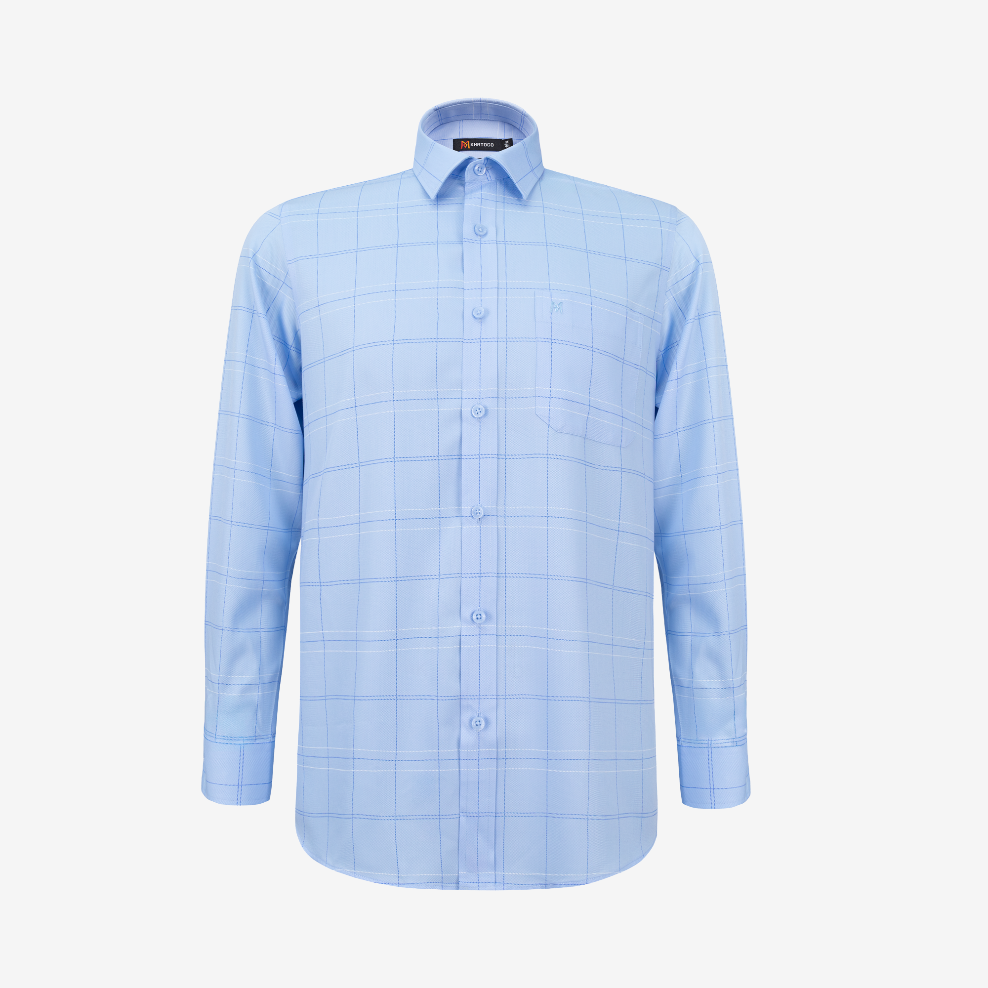 Áo sơ mi nam KHATOCO Tailor Fit dài tay A1MD538T1-CNCR752-2707-D