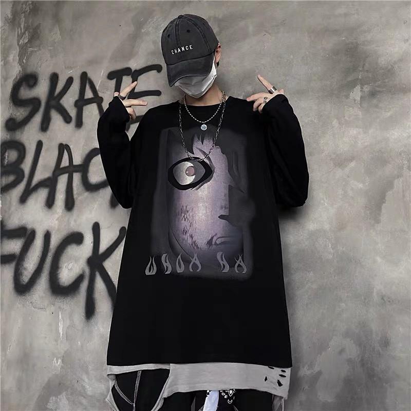 Áo thun tay dài form rộng EYES NEKO.SG, Áo thun Streetwear SWT77