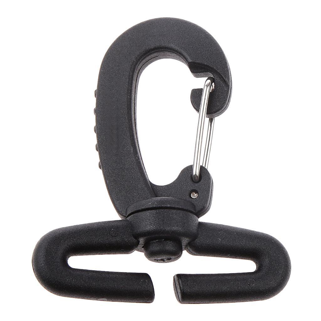 3xBlack Nylon Swivel Snap Hook Clip Backpack Bag Webbing Buckle 40mm