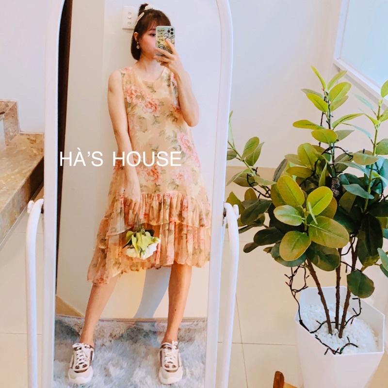 Đầm babydoll đuôi cá voan tơ hoa dễ thương