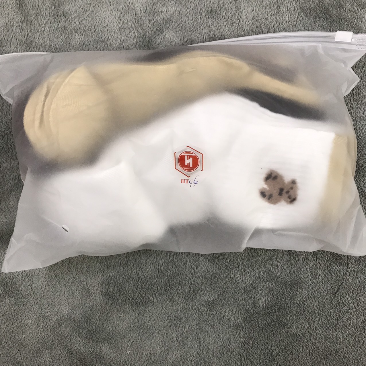 Tất Nữ Cổ Cao, Set 5 Đôi, Tất Cao Cổ Nữ, Hoạ Tiết Gấu, Chất Liệu Cotton Dày Dặn, Phong Cách Hàn Quốc