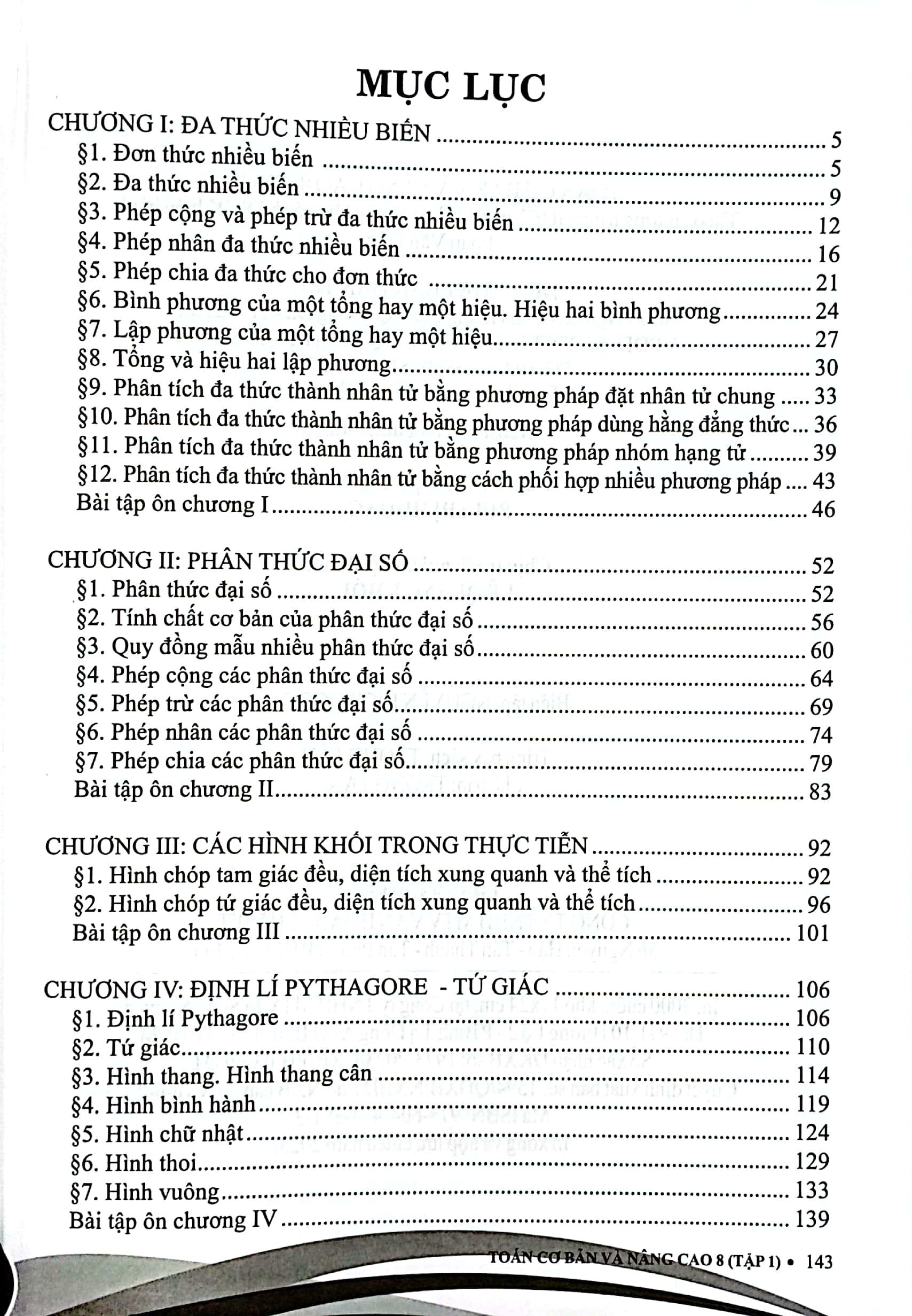Toán Cơ Bản Và Nâng Cao 8 - Tập 1