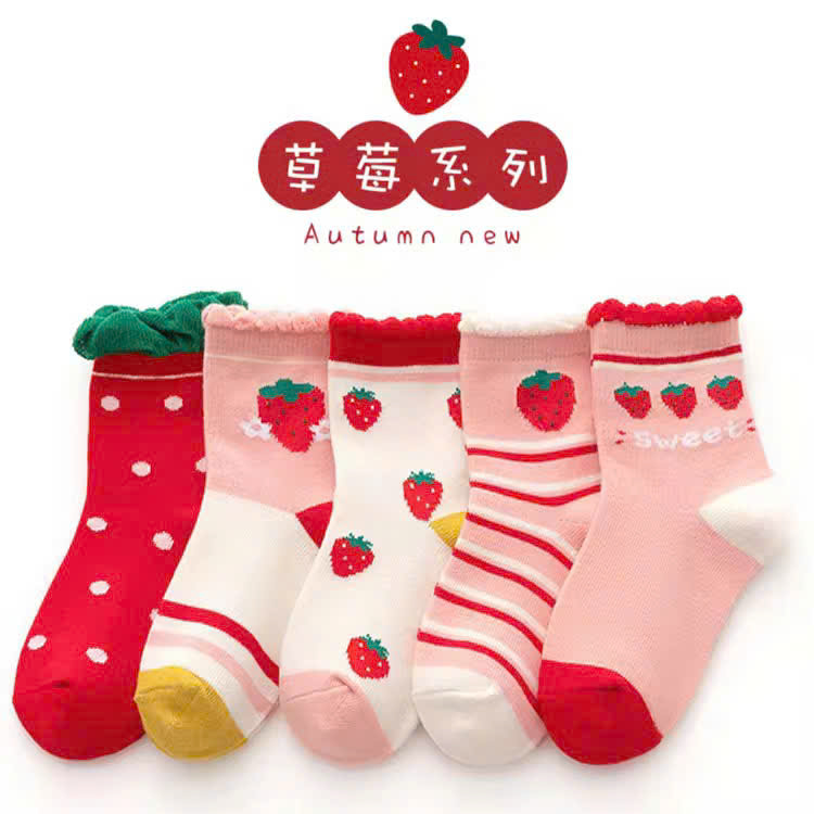 SET 5 ĐÔI TẤT VỚ DÂU TÂY TỪ 0-14 TUỔI SIÊU XINH DỄ THƯƠNG DÀNH CHO BÉ GÁI