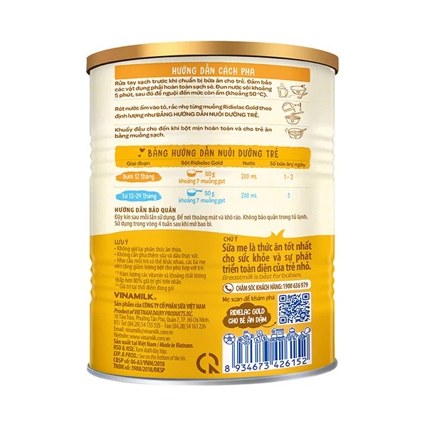 BỘ 2 LON BỘT ĂN DẶM RIDIELAC GOLD GÀ RAU CỦ - 350G
