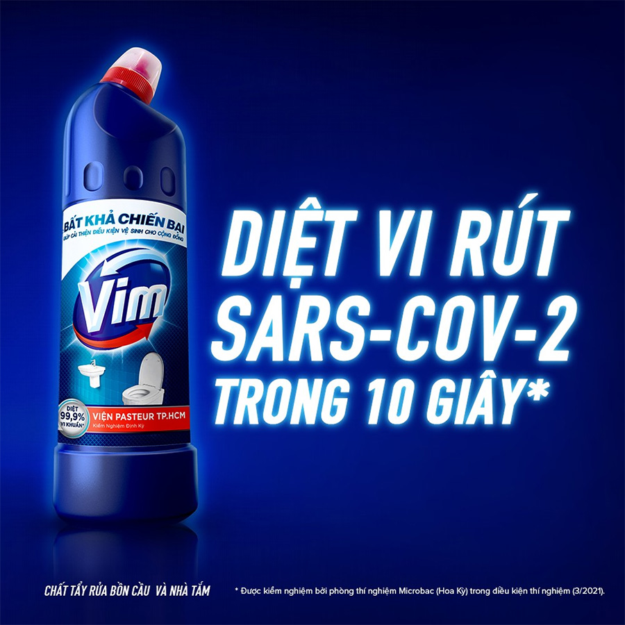 Combo 2 Nước Tẩy Bồn Cầu Vim 880ml Diệt 99,9% Vi Khuẩn