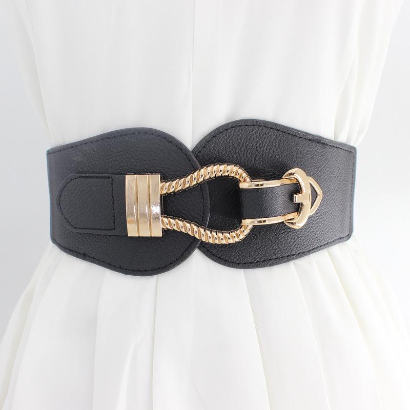 Người Phụ Nữ Tô Điểm Dây Đai Co Giãn Retro Rời Eo Rộng Đầm Nữ Xuống Áo Khoác Với Eo Cói Dây Nịt Thời Trang Nữ