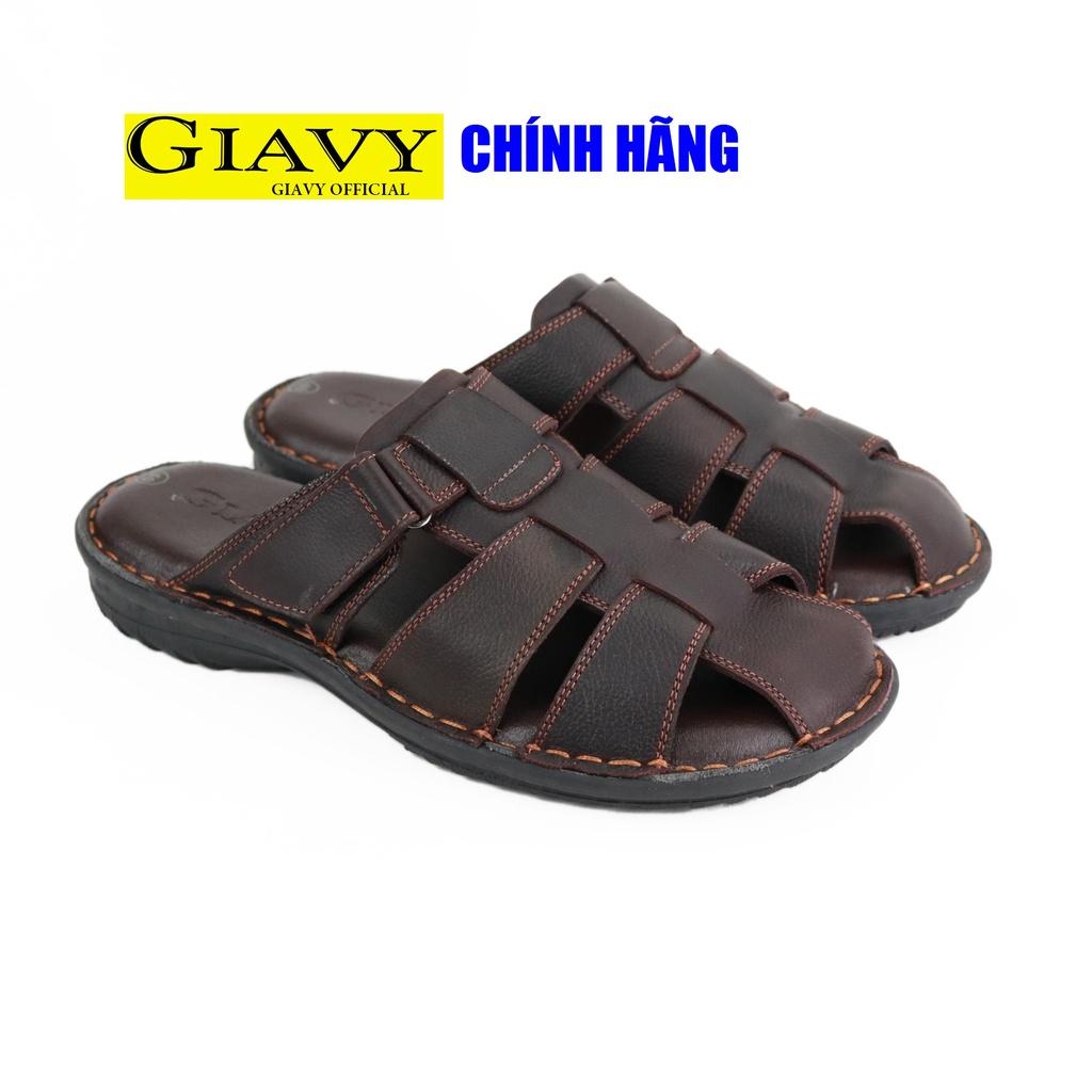 Giày sục nam (dép bít mũi hở gót) Giavy - U4076