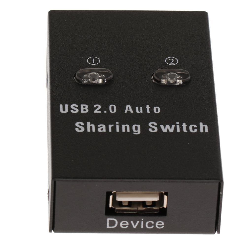 USB 2.0 Manual Sharing Switch KVM Selector 2Ports HUB For PC Scanner Printer