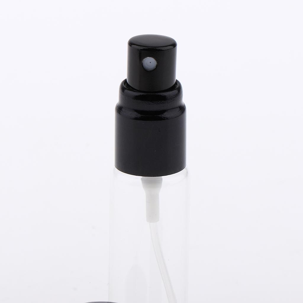 5 Pieces 10ml Empty Refillable Glass Perfume Spray Bottles Vial Black