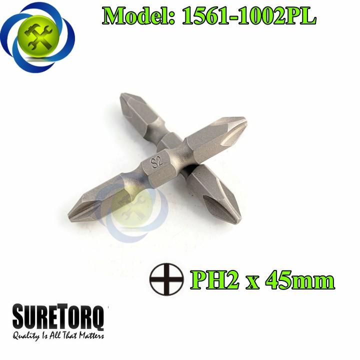 Mũi vặn vít 2 đầu PH2 Suretorq 1561-1002 PL màu xám dài 45mm (2mũi)