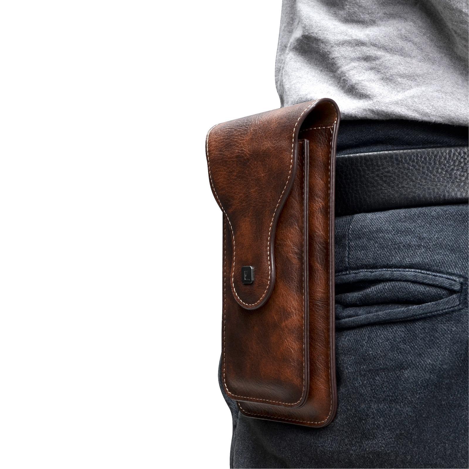 Universal Phone Holster PU Leather with Magnetic Closure Pouches for Men