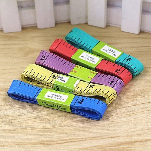 Thước Dây Mềm, Thước Đo Eo Bụng Chiều Cao May Đồ 1.5M Tiện Lợi Nhiều Màu