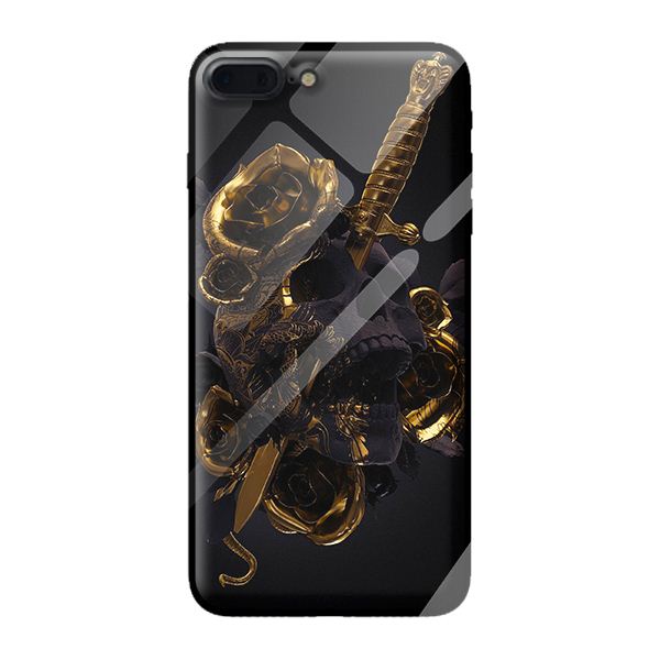 Ốp kính cường lực cho iPhone 8 Plus nền hoa vàng 1 - Hàng chính hãng