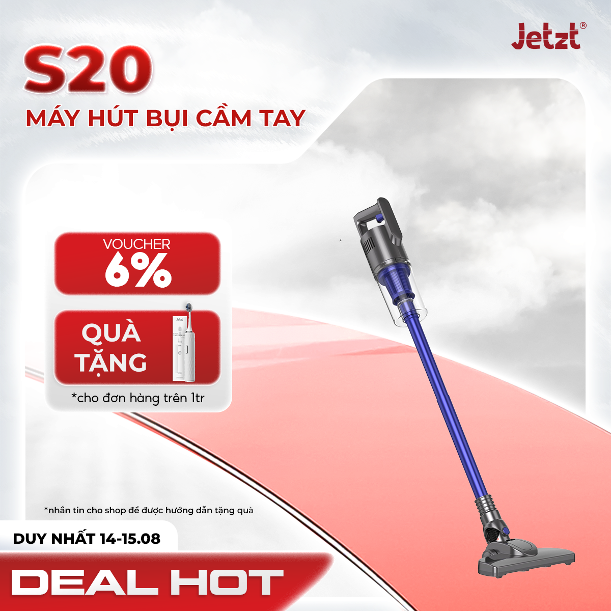 Máy hút bụi cầm tay đa năng, tiện lợi JETZT S20, hàng chính hãng
