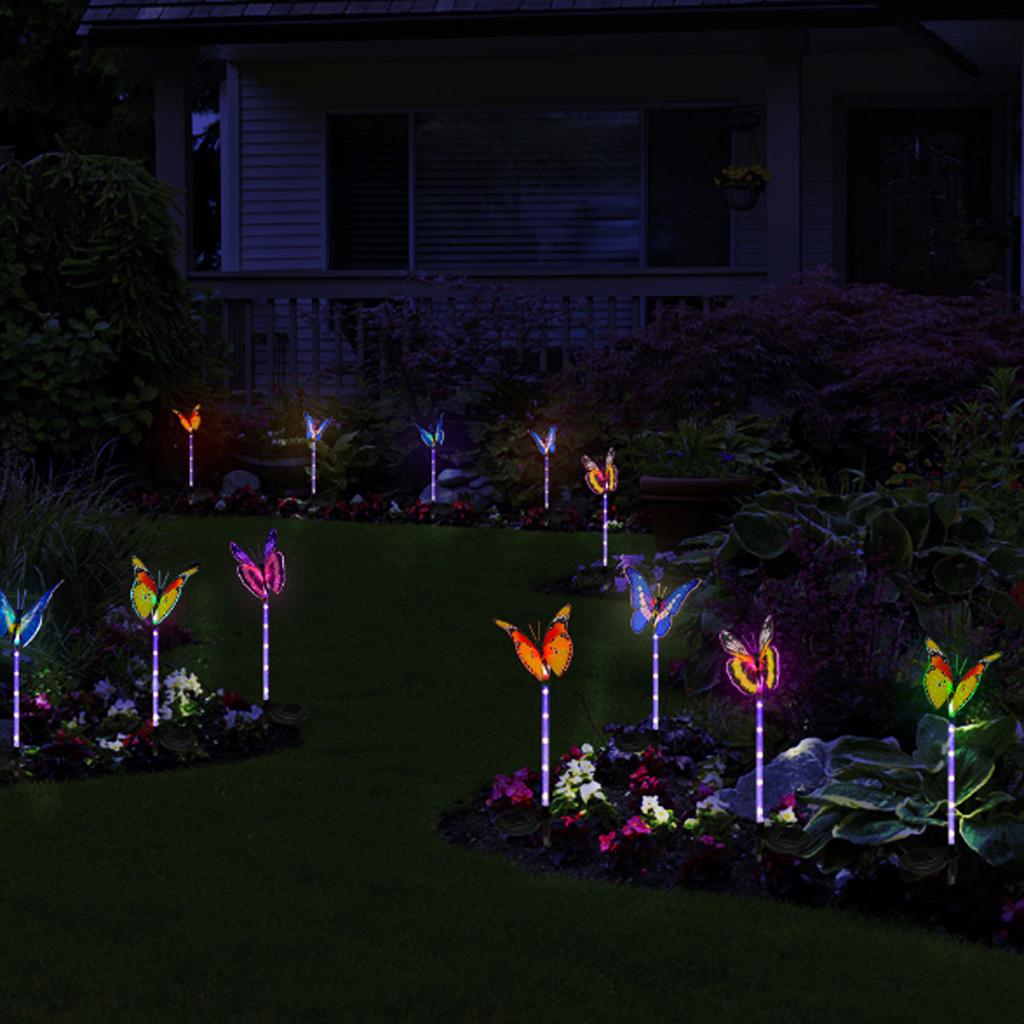 LED Solar Powered Butterfly Lights Outdoor Garden Yard Lamp Decor