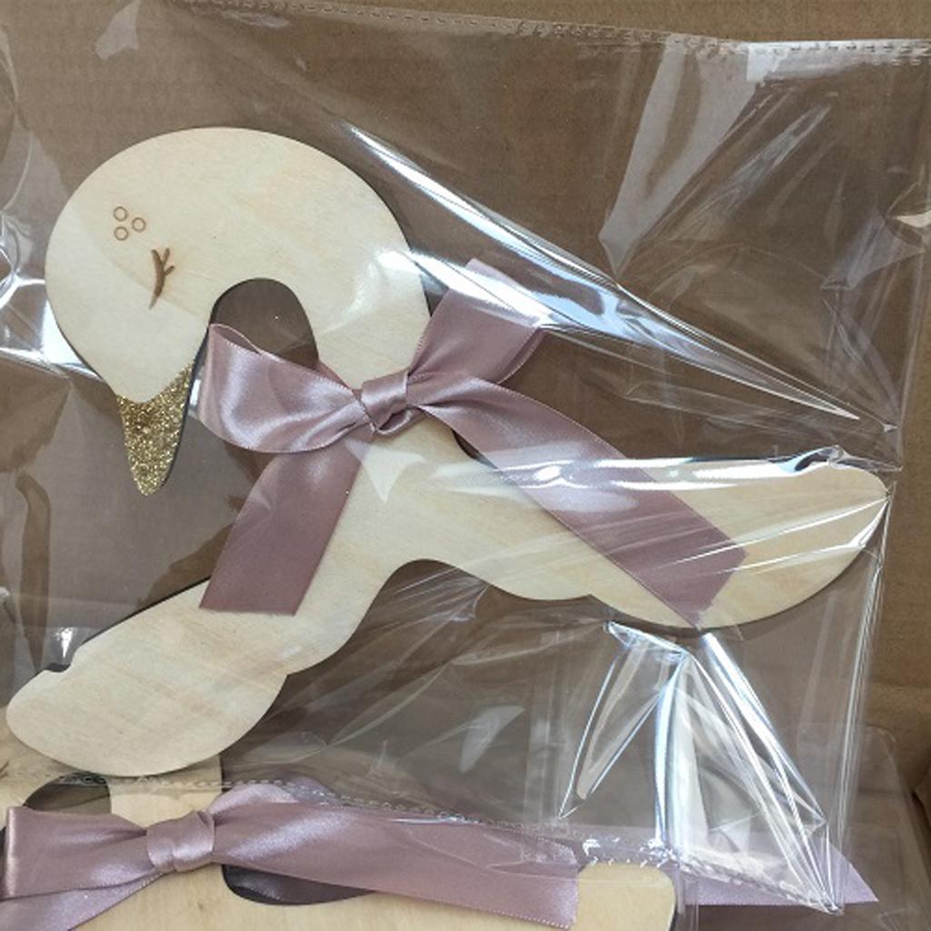 2pcs Swan Wood Hanger Baby Kid Room Nursery Wooden Coat Clothes Hook Hanger