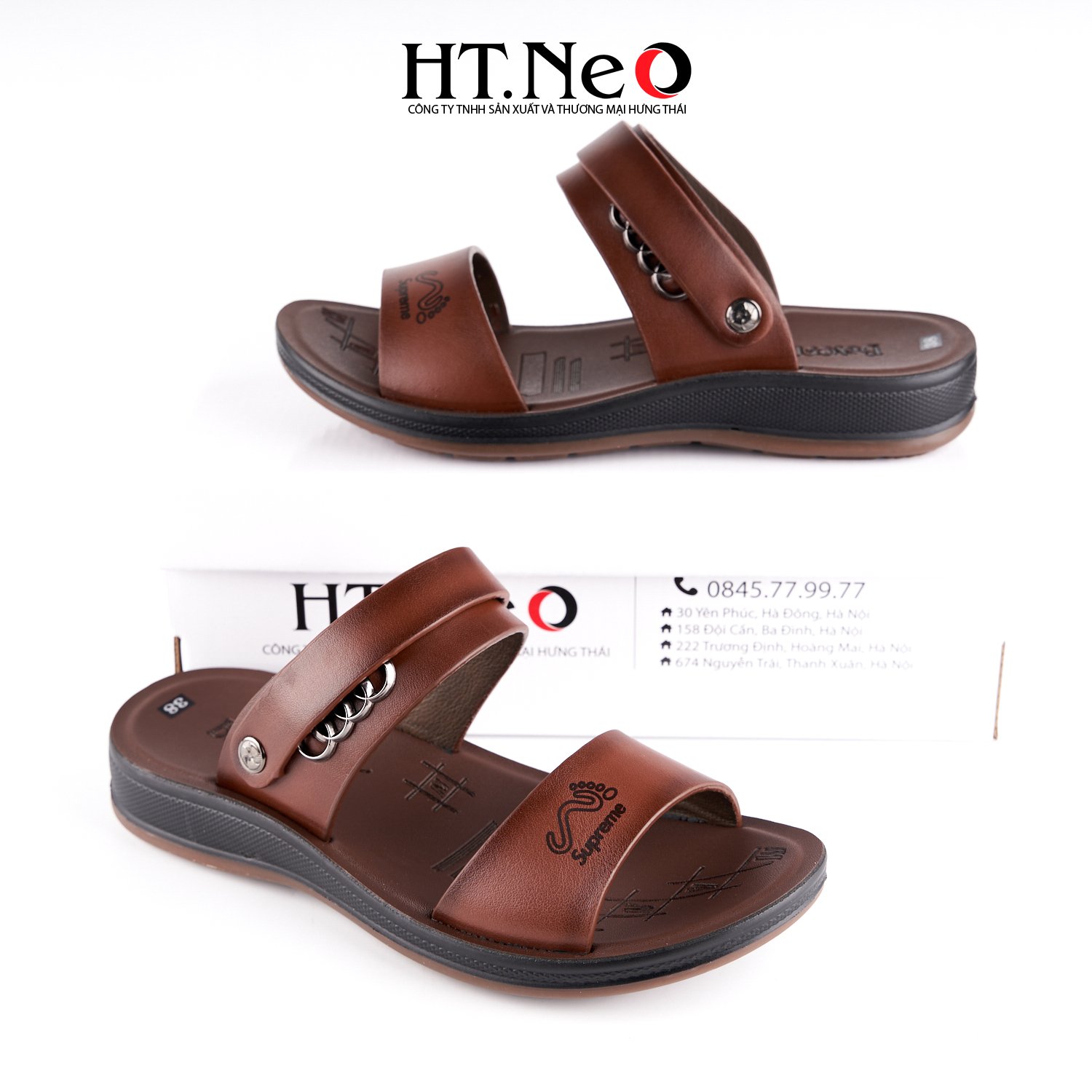 HT NEO Dép sandal nam trung niên Da bò xịn đế kếp siêu bền hàng cao cấp cực đẹp hàng mới , Sandal nam da bò đế cao kếp Thương hiệu giày da uy tín hàng đầu Hà Nội SD160