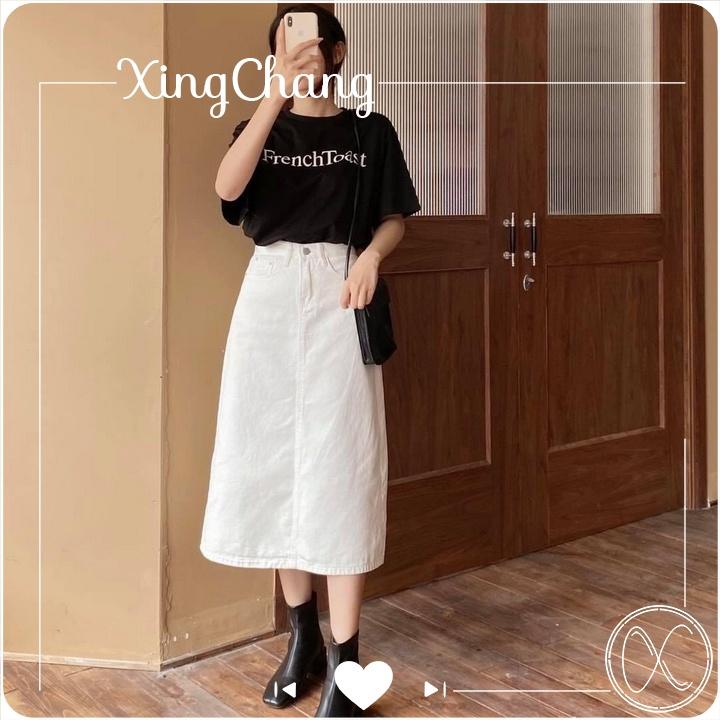 Áo thun nữ trắng basic, áo thun tay ngắn cao cấp XingChang nữ tính in FRENCH mã NXC23