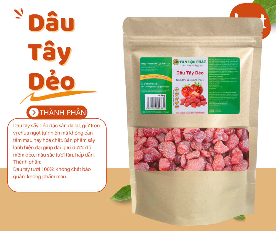 Dâu Tây Đà Lạt Sấy Giòn Tân Lộc Phát