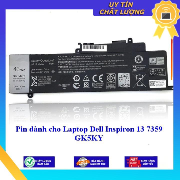 Pin dùng cho Laptop Dell Inspiron 13 7359 GK5KY - Hàng Nhập Khẩu New Seal