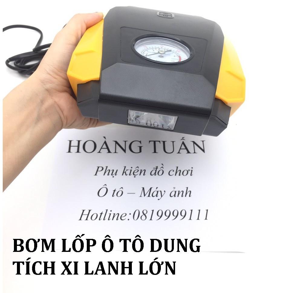 Bơm Lốp Ô Tô ĐỒNG HỒ Cơ Dung Tích XILANH LỚN Bơm Khỏe, Tích Hợp Đèn Chiếu Sáng Siêu Bền Bỉ
