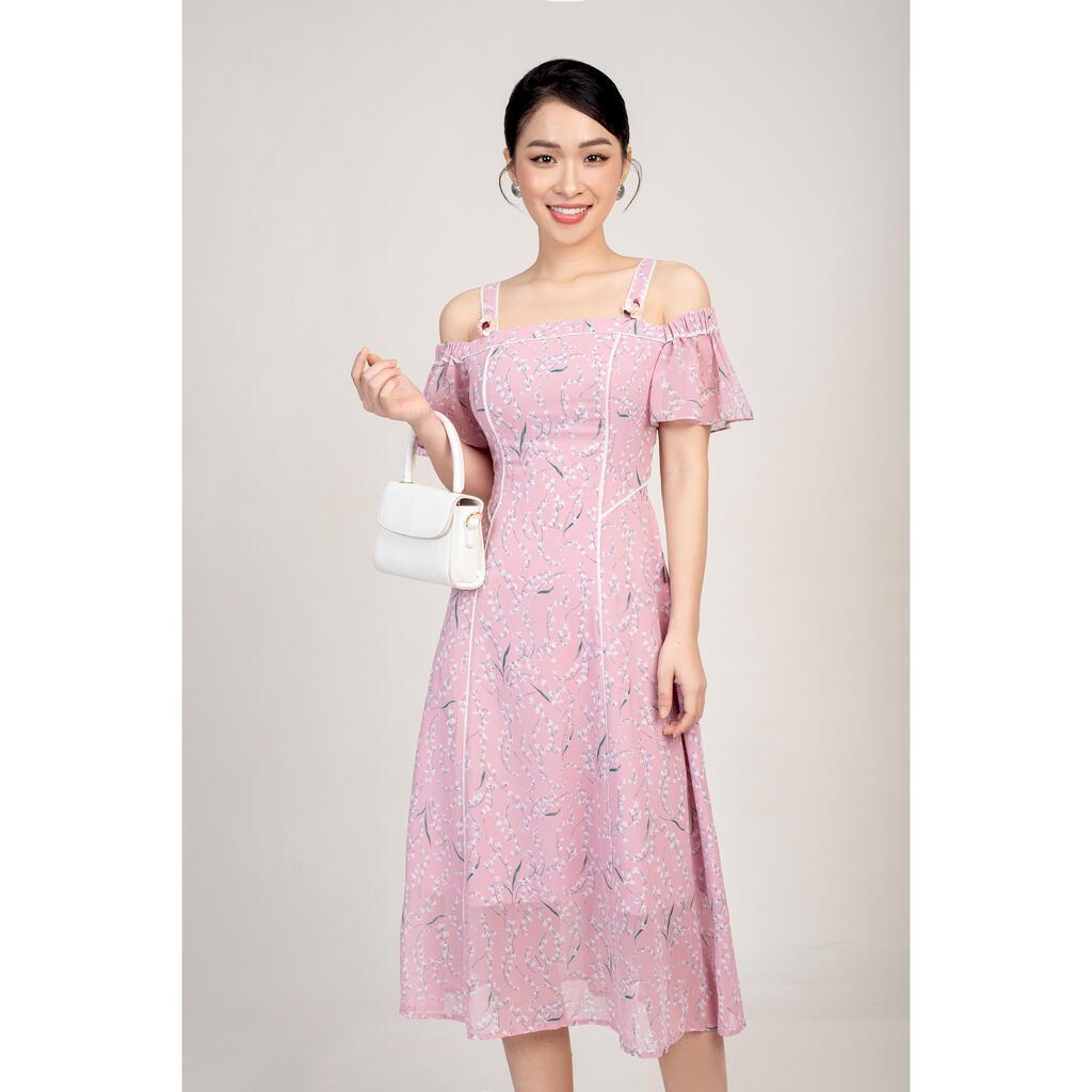 Đầm dáng xuông, trễ vai MMOutfit M-DA050221133