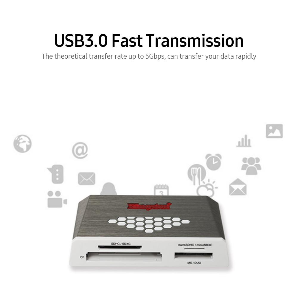 Đầu đọc thẻ tốc độ cao Kingston FCR-HS4 USB3.0 Đa chức năng USB3.0 tương thích với nhiều bộ nhớ