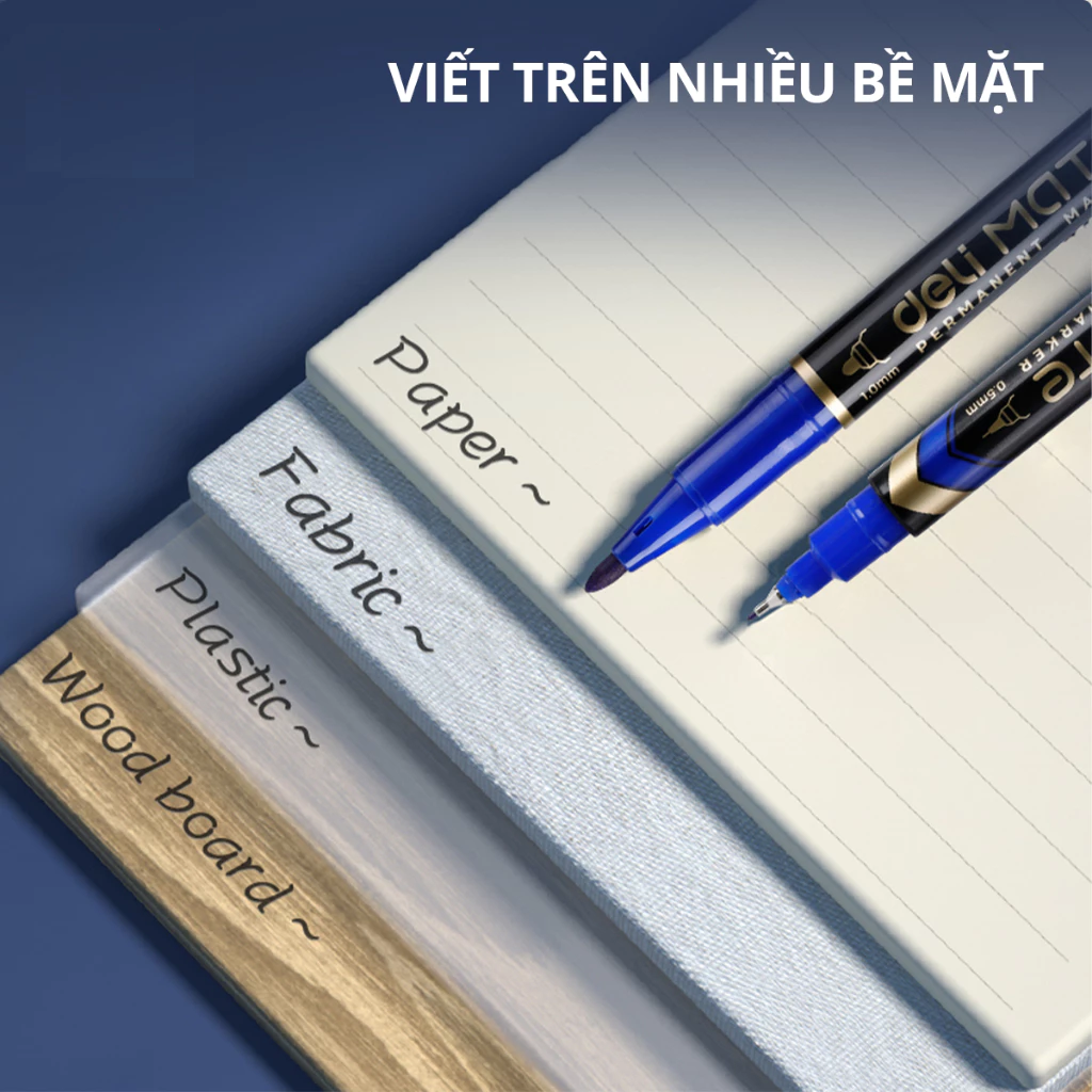 Bút lông dầu Deli U104 - Bút dạ kính 2 đầu viết được trên: đĩa CD, giấy, gỗ