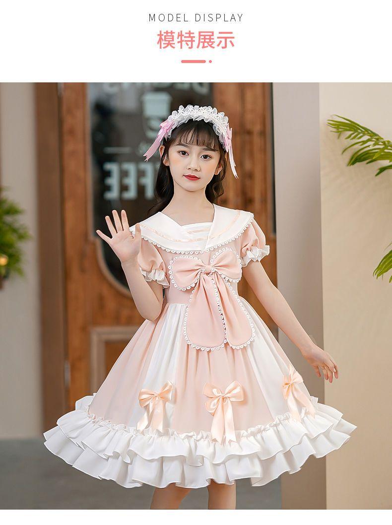 SHUANGYAN Váy công chúa Lolita cho bé gái 2023 Váy trẻ em Lolita mùa hè Váy cô gái mùa hè