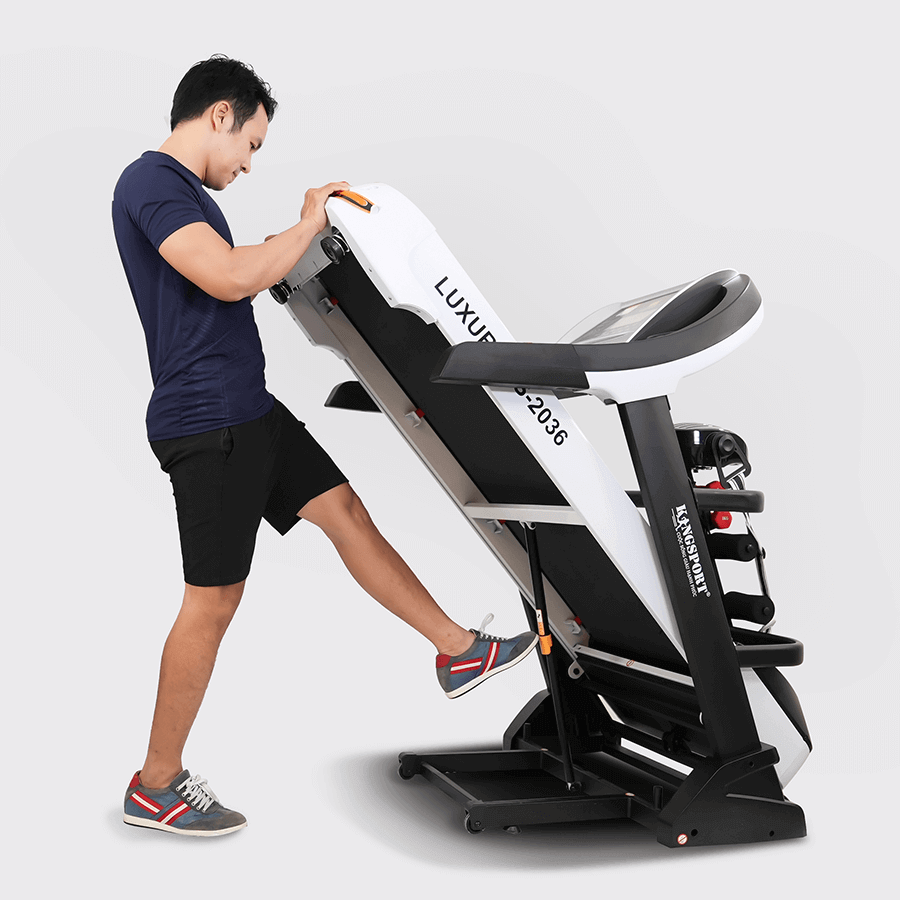Máy chạy bộ tại nhà Kingsport Luxury KS-2036 có chức nâng dốc tự động, kèm theo đai massage và thanh gập bụng