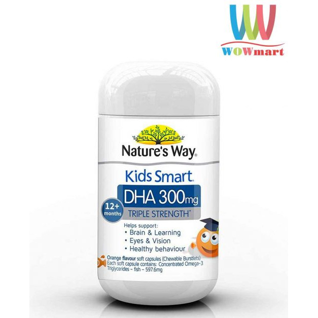 Kẹo mềm bổ sung DHA cho trẻ - Nature's Way Kids Smart DHA 300mg Triple Strength 