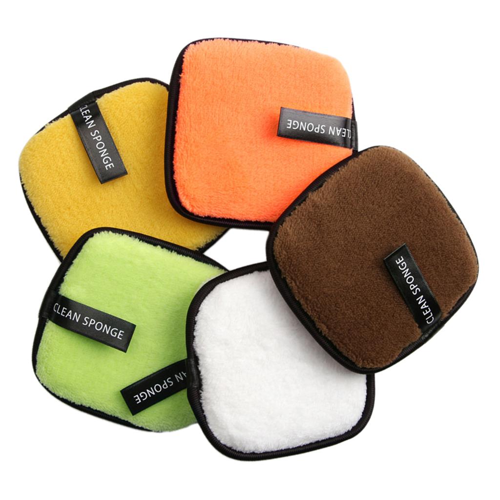 Set Of 5pcs Professional Makeup Removal Square Puffs, Face Makeup Removing Cleaning Puffs Pads