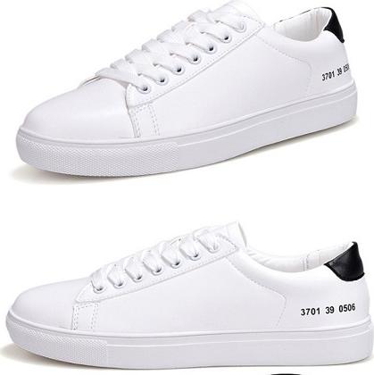 Giày Sneaker thể thao nam màu trắng Cổ thấp SN5037 Da Giày Việt Nam