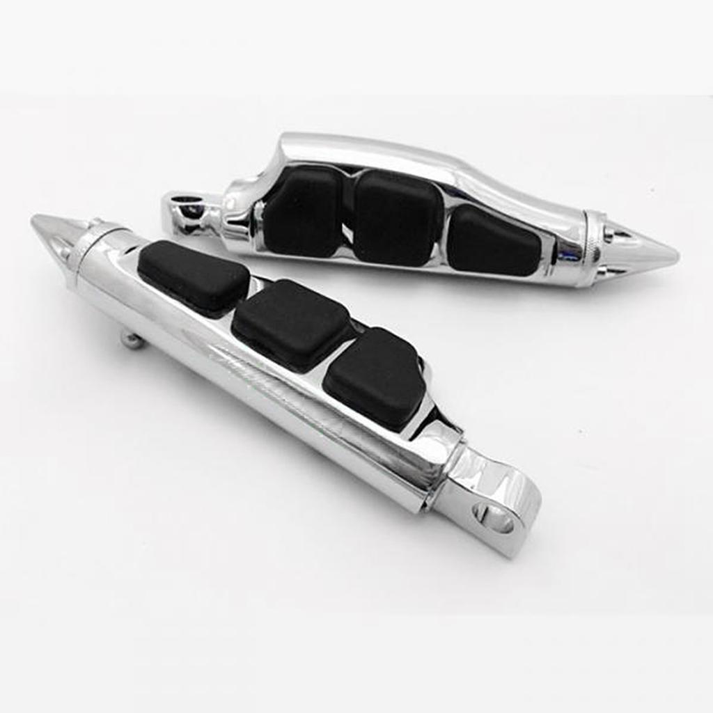 1Pair Chrome Front Stiletto Spike Foot Pegs Foot Rests for Suzuki Boulevard